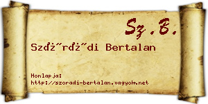 Szórádi Bertalan névjegykártya